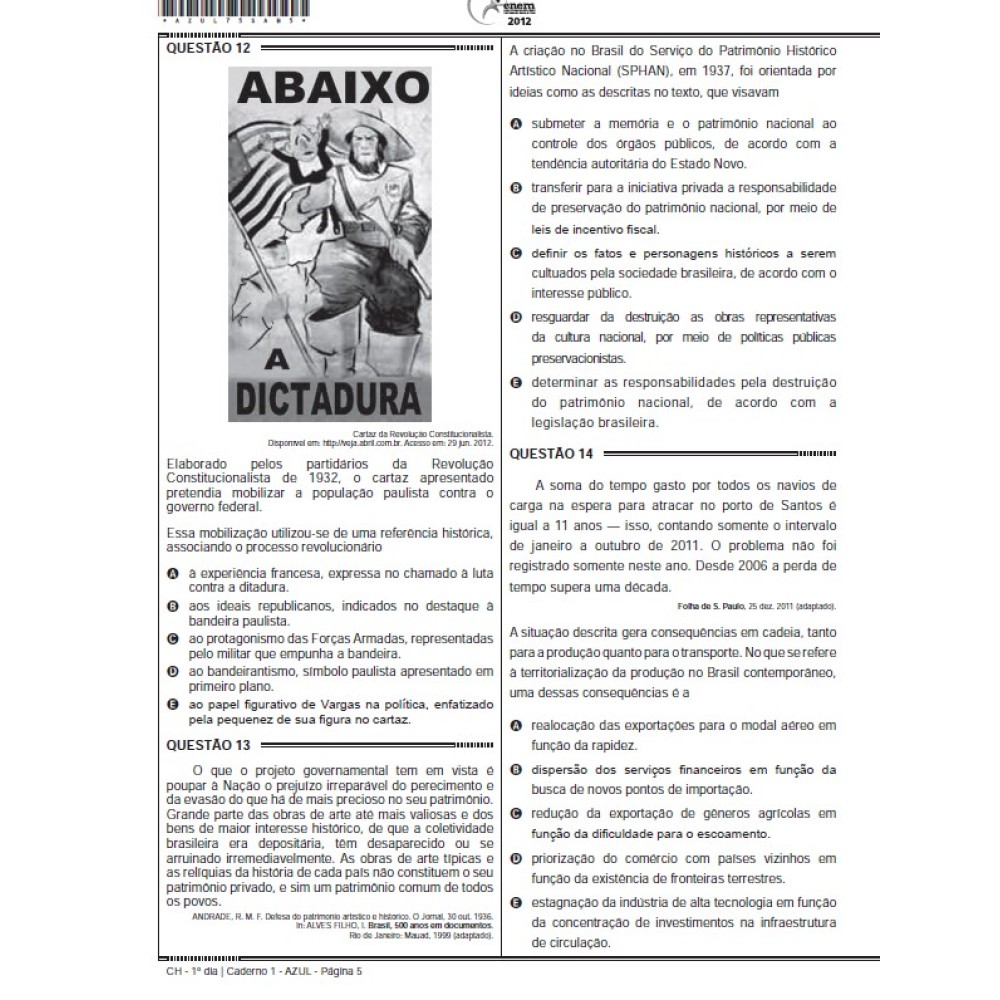 Super Apostila Enem: 10 Anos De Provas Resolvidas + Redações E Gabaritos - Alta Qualidade